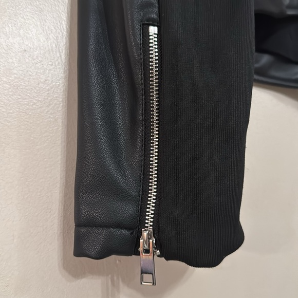 ZARA Black MOTO style pleather ZIP jacket- like new in Sz. XXL - Picture 13 of 16